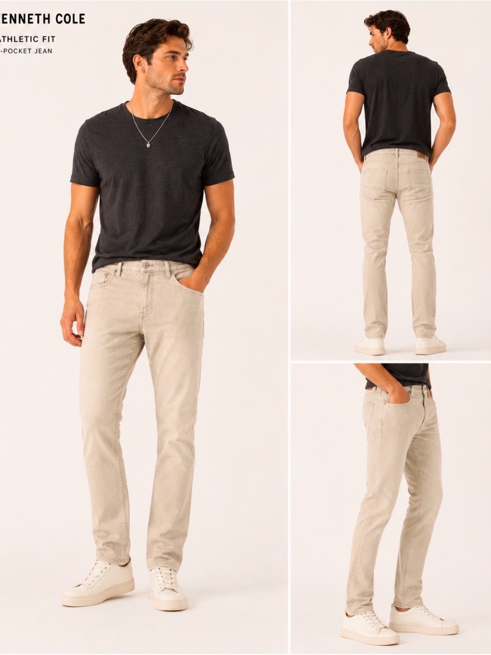 Kenneth Cole New York Khaki Tan Athletic Fit 5 Pocket Pant 30x30 NWOT